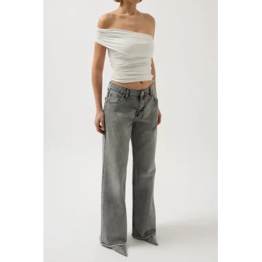 Taş Şerit Detaylı Jean