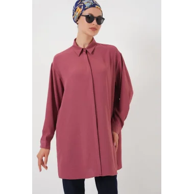 Uzun Gömlek Tunik 5945 - Gül Kurusu