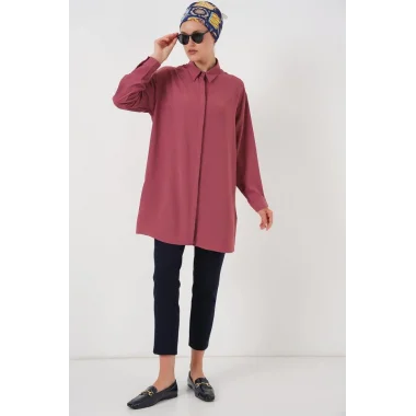 Uzun Gömlek Tunik 5945 - Gül Kurusu