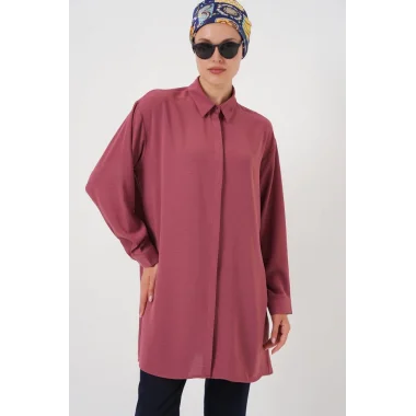 Uzun Gömlek Tunik 5945 - Gül Kurusu