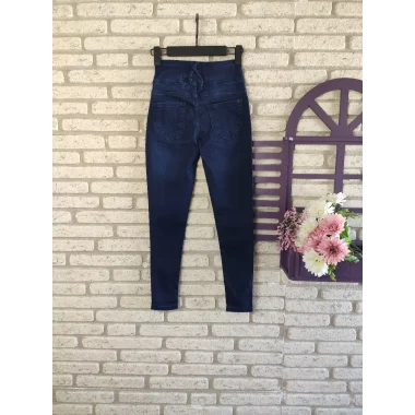 Yüksek Bel Likralı Jean Pantolon 90 Cm
