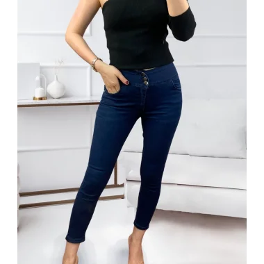 Yüksek Bel Likralı Jean Pantolon 90 Cm