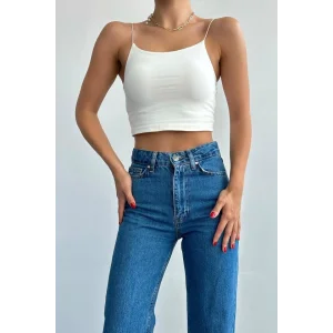 Askısı Lastikli Kısa Atlet - Ekru