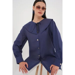 Bebe Yaka Uzun Tunik 5967 - İndigo