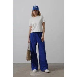 Beli Bağlamalı Brode Pantolon - Saks