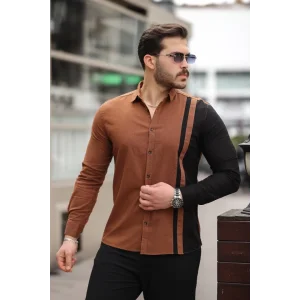 Erkek çizgi Desenli Gömlek