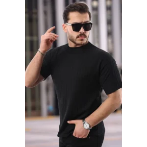 Erkek Kısa Kollu örgü Kumaş Bisiklet Yaka T-shirt