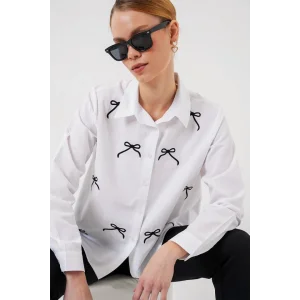 Fiyonk Detay Gömlek 20311 - Beyaz