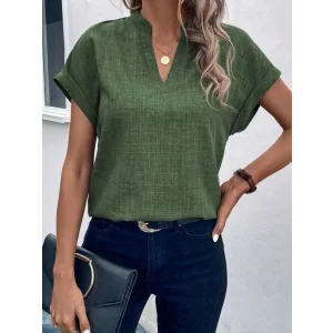 Kadın Kısa Kollu Hakim Yaka Sofya Bluz