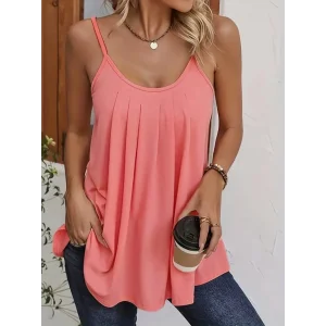 Kadın önü Pile Detay Askılı Viskon Bluz