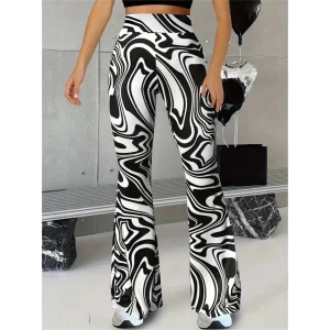 Kadın Yüksek Bel Zebra Desenli Tayt