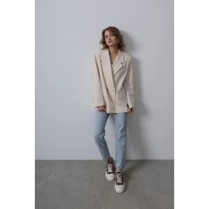 Oversize Blazer Ceket - Natür