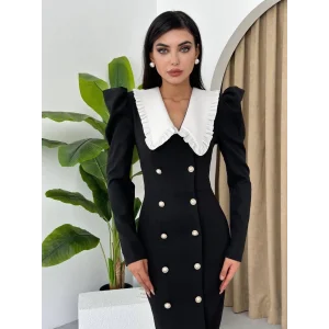 Palmas Geniş Yakalı Elbise