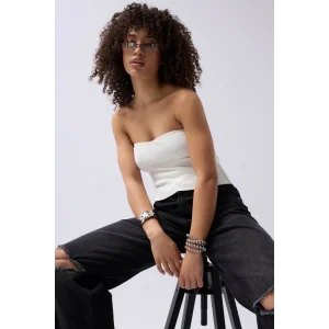 Straplez Dokulu Crop