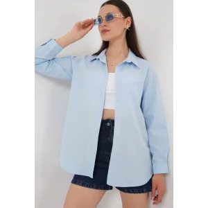 Uzun Kol Basic Gömlek 20279 - Mavi
