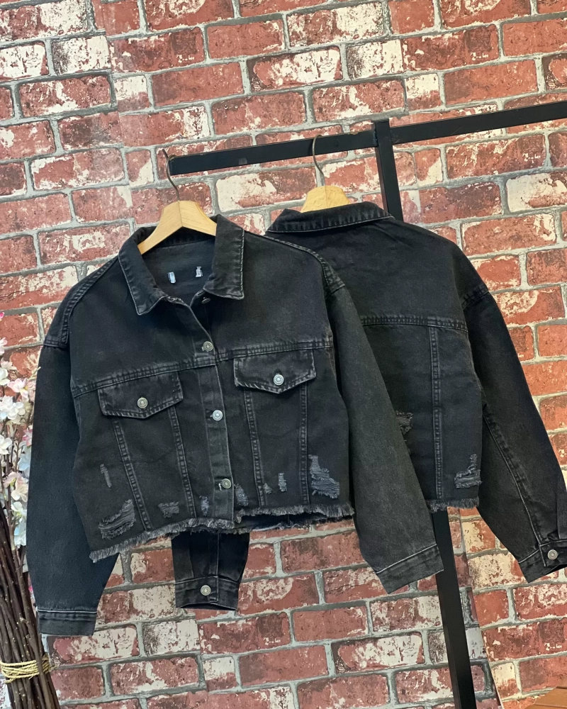 Sırt Detay Kot Ceket