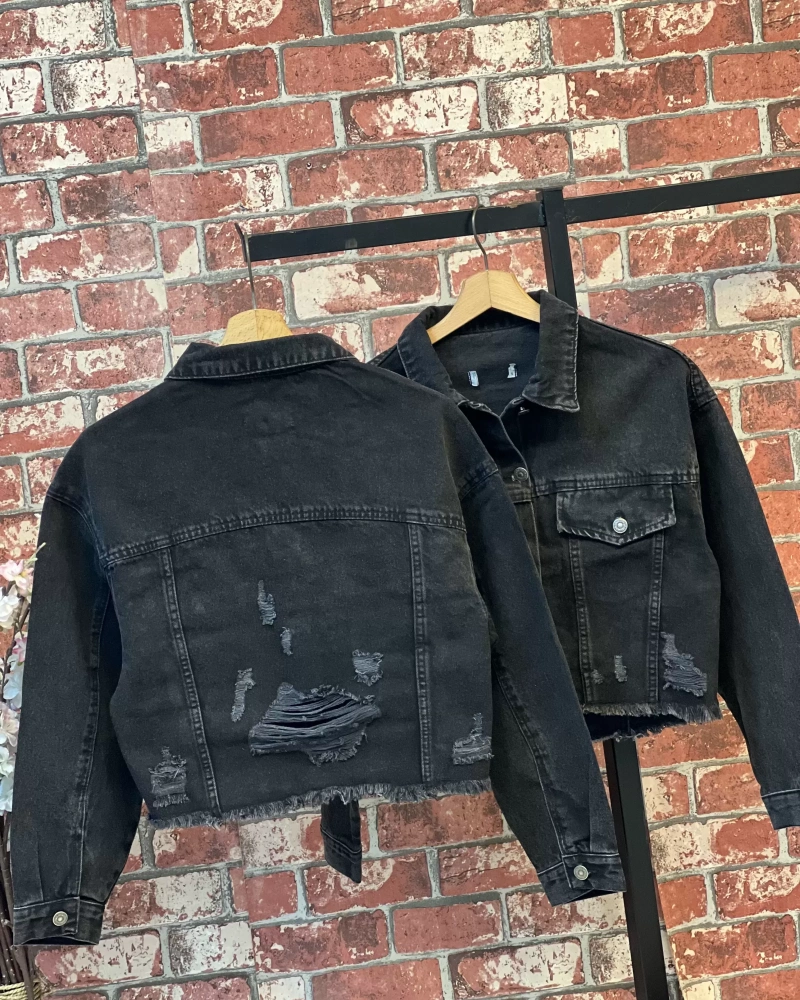 Sırt Detay Kot Ceket