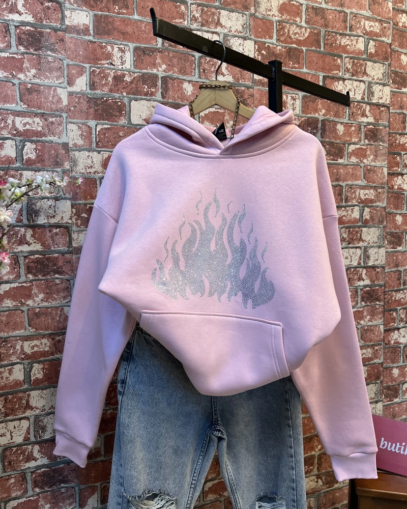 Taşlı Desen Sweatshirt