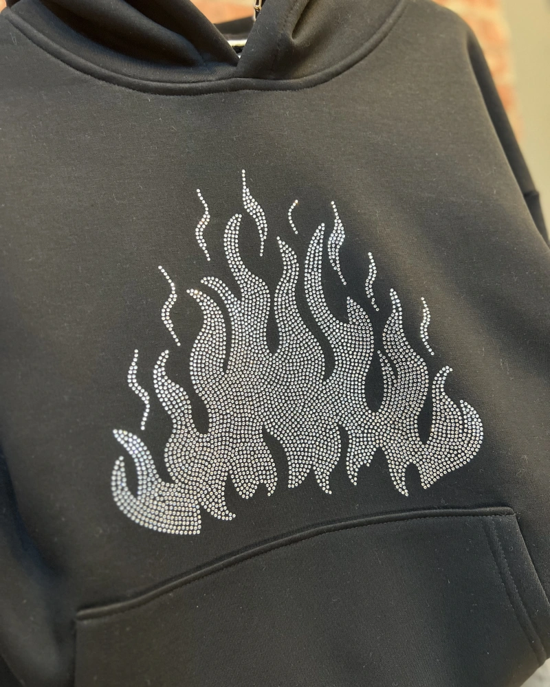 Taşlı Desen Sweatshirt