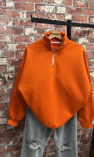 Yaka Fermuar Sweatshirt