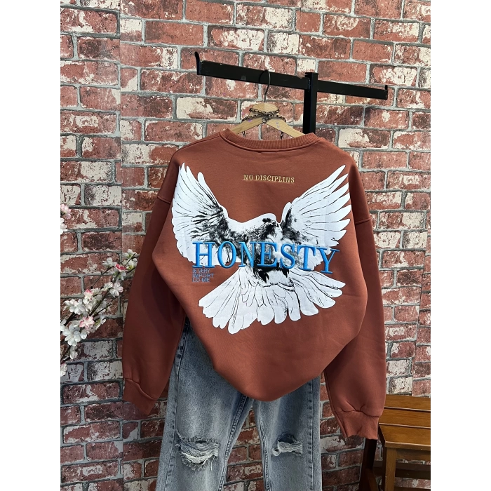 Sırt Detay İçi Şardonlu Sweatshirt
