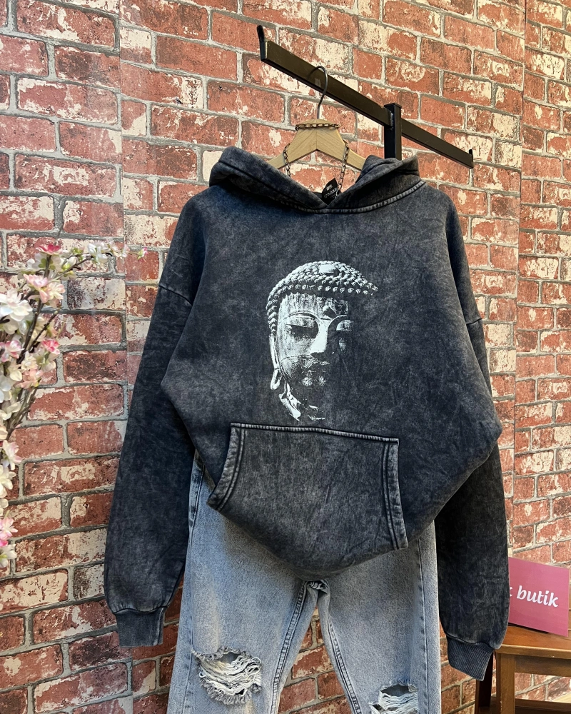 Oversize Yıkamalı Sweatshirt