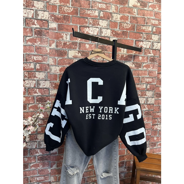 Sırt Detay Balon Kol Sweatshirt