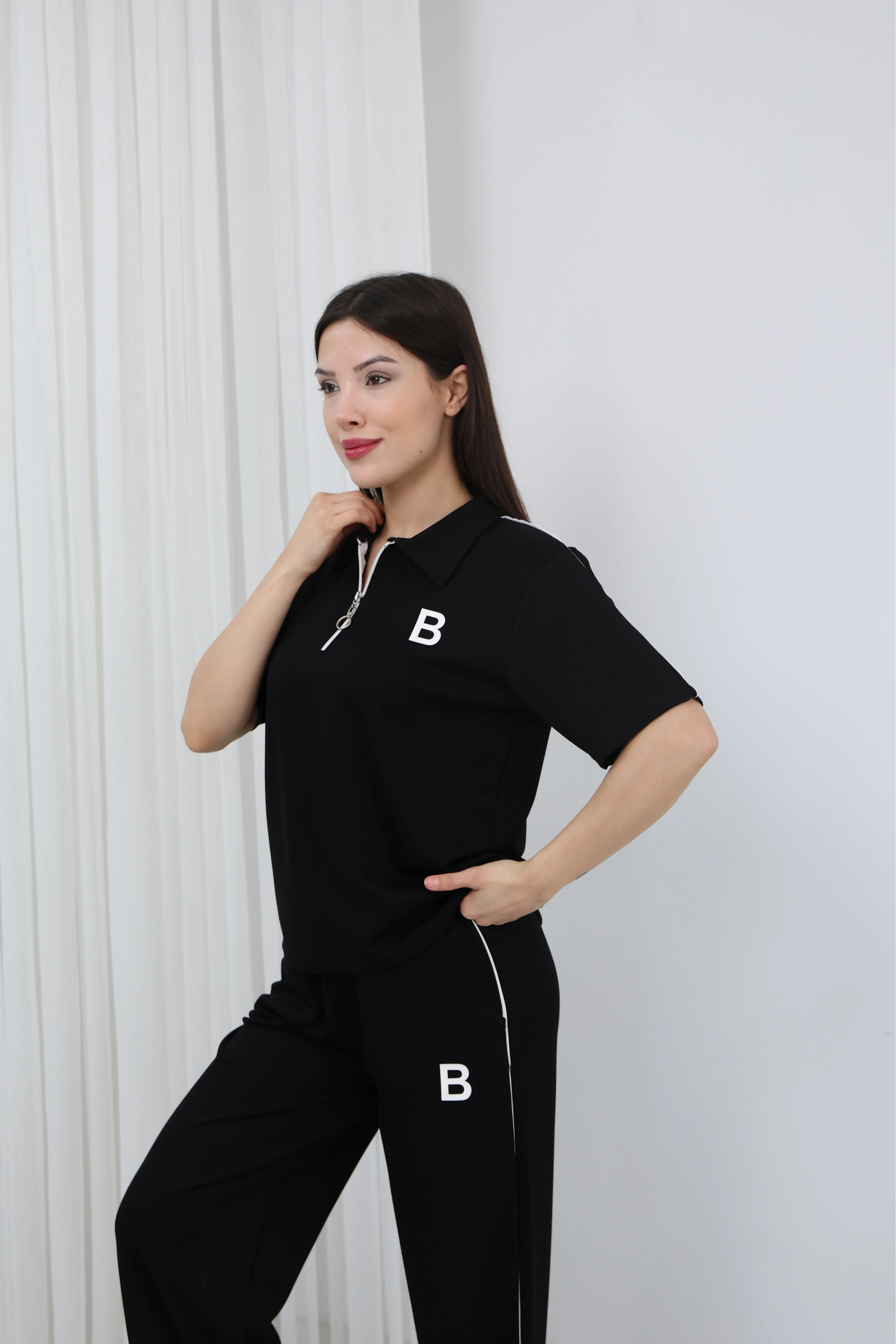 POLO YAKA MODAL TAKIM-SİYAH