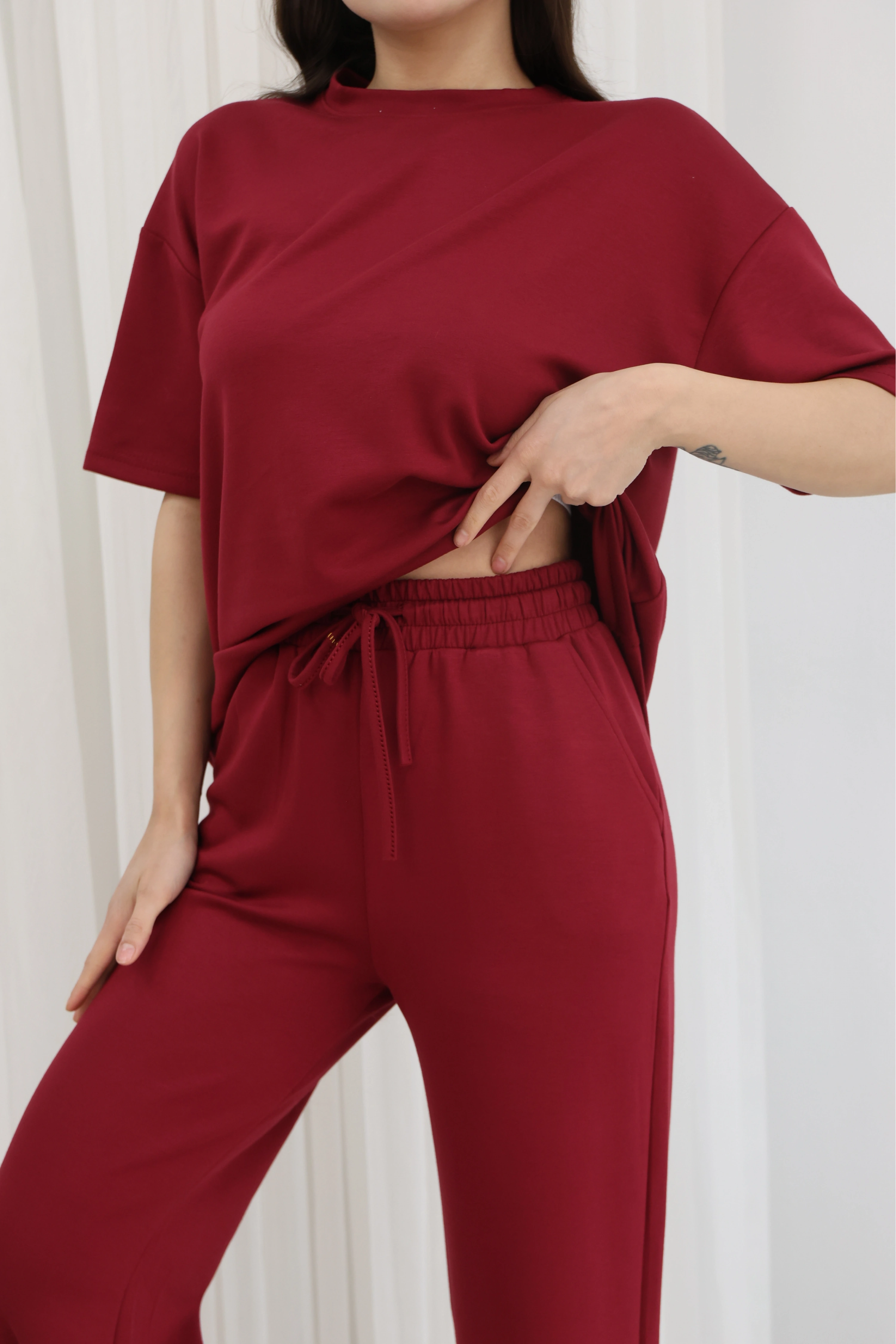 MODAL KUMAŞ 2Lİ TAKIM-KIRMIZI