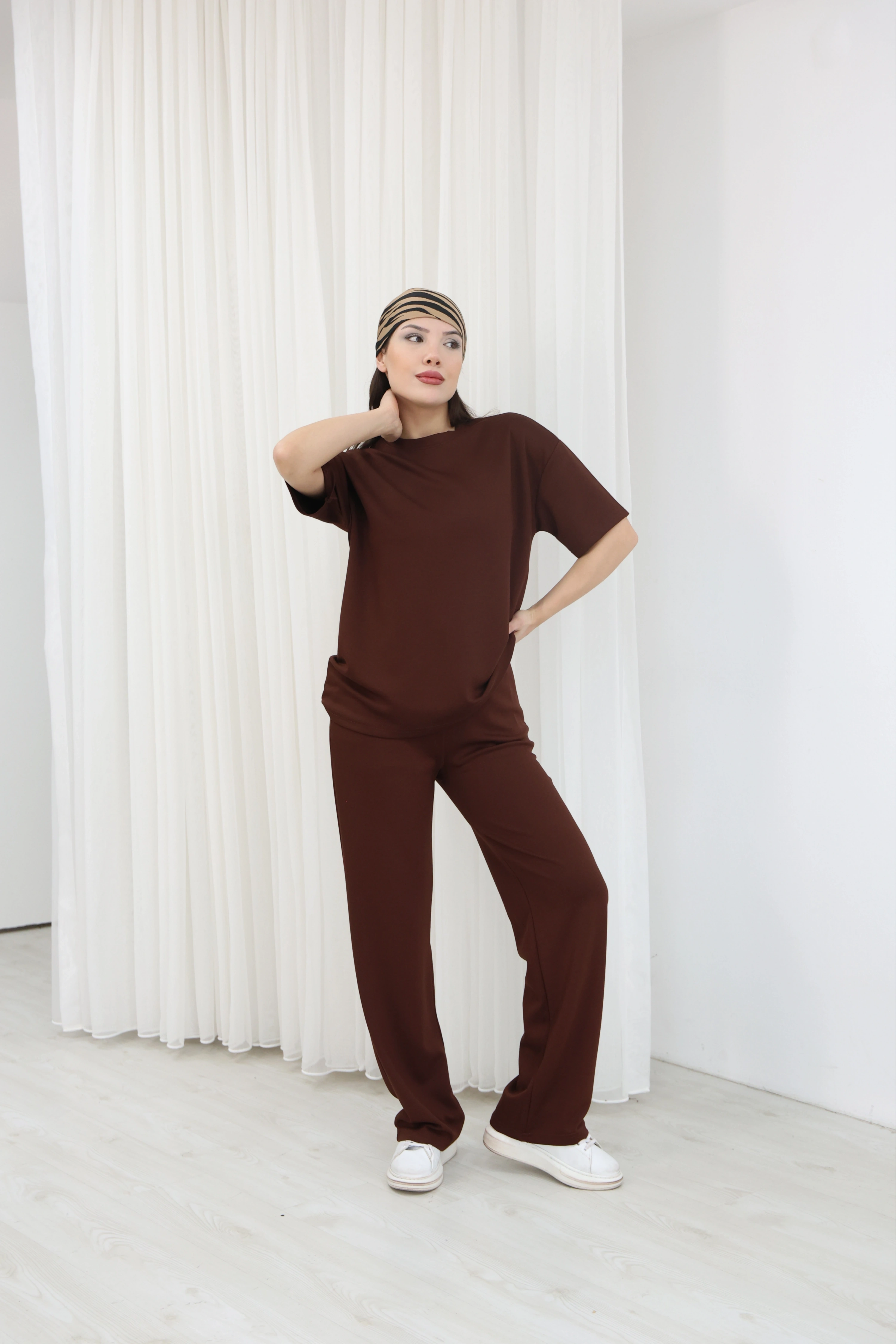 MODAL KUMAŞ 2Lİ TAKIM-KAHVE