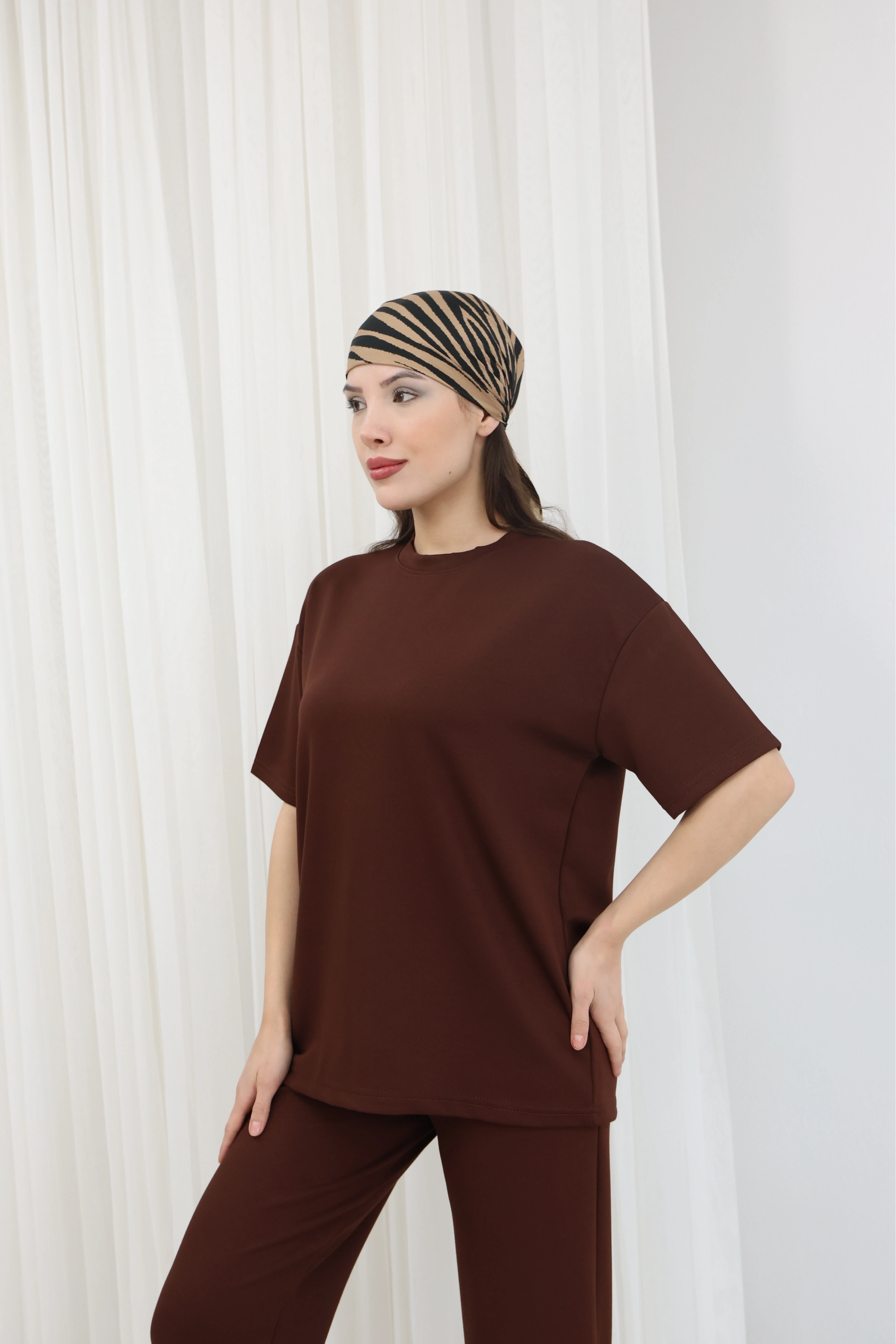 MODAL KUMAŞ 2Lİ TAKIM-KAHVE