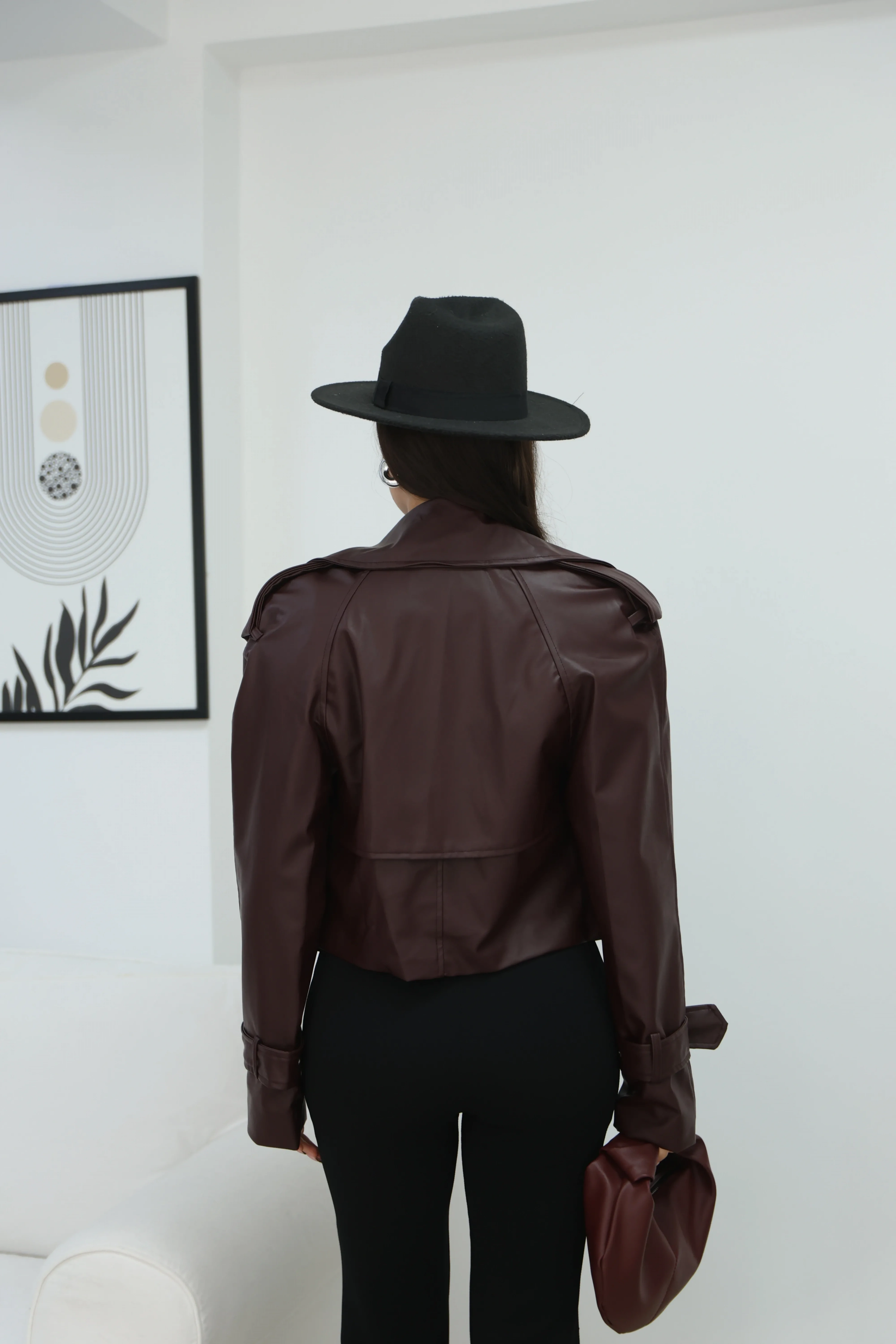 ASTARLI DERİ CEKET-MÜRDÜM