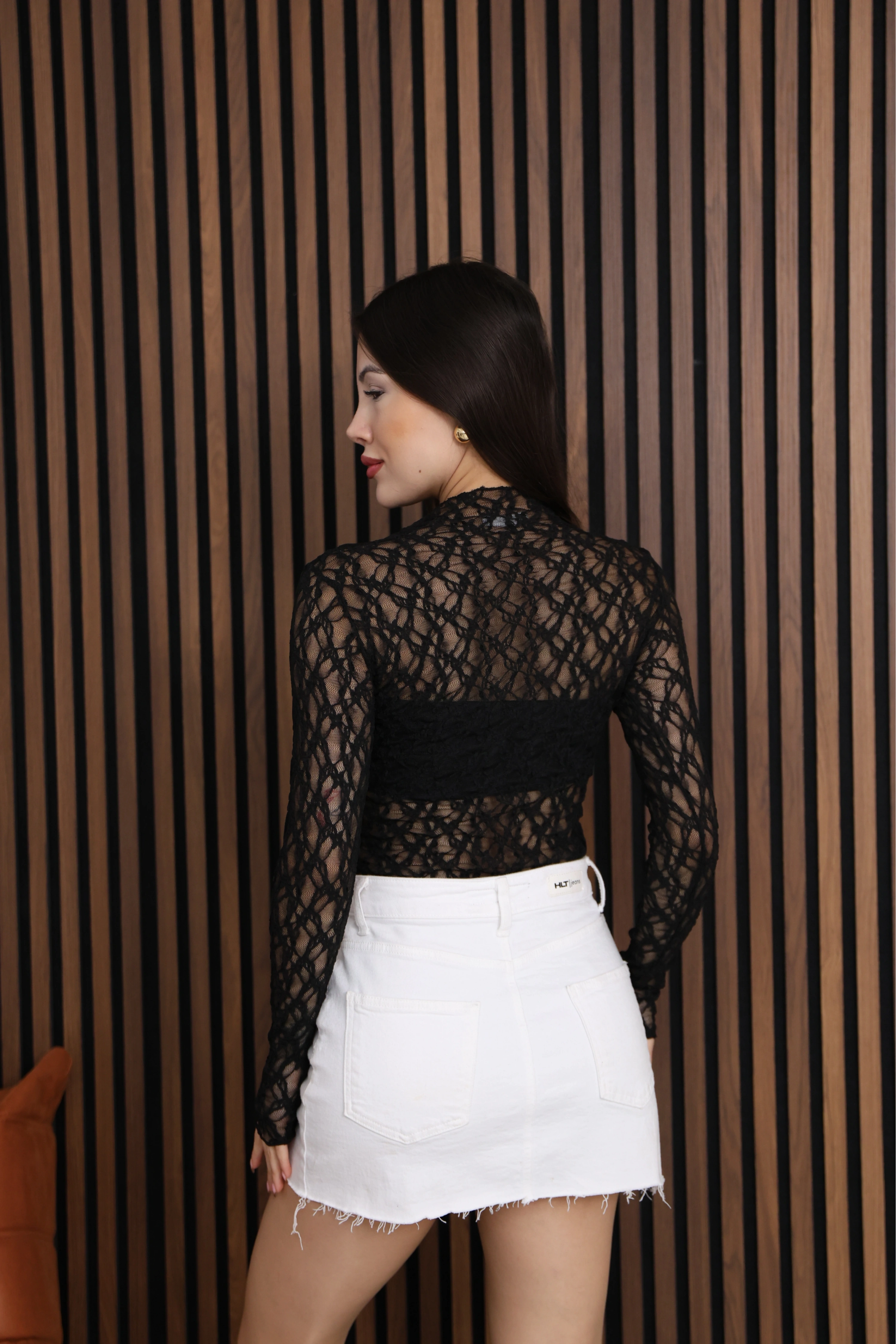 MUADİL TRANSPARAN BLUZ- SİYAH