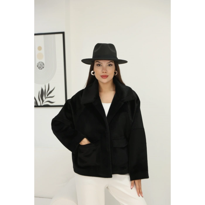 ÇİFT CEPLİ KÜRK-SİYAH