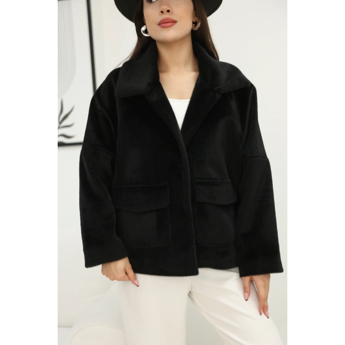 ÇİFT CEPLİ KÜRK-SİYAH