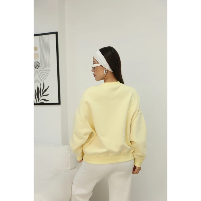 ŞARDONLU YAZI DETAYLI SWEAT-SARI