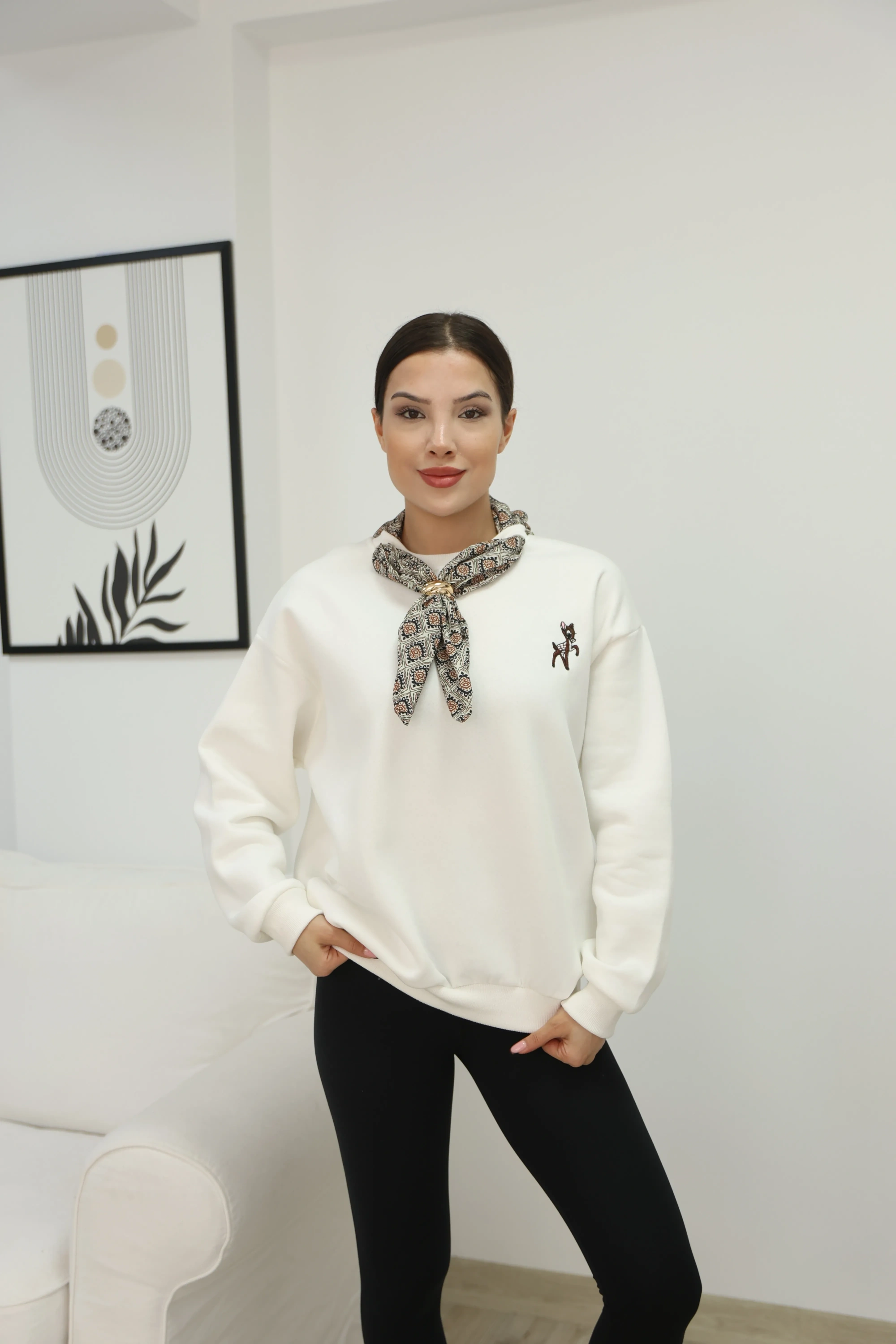 ŞAL GÖRÜNÜMLÜ SWEAT