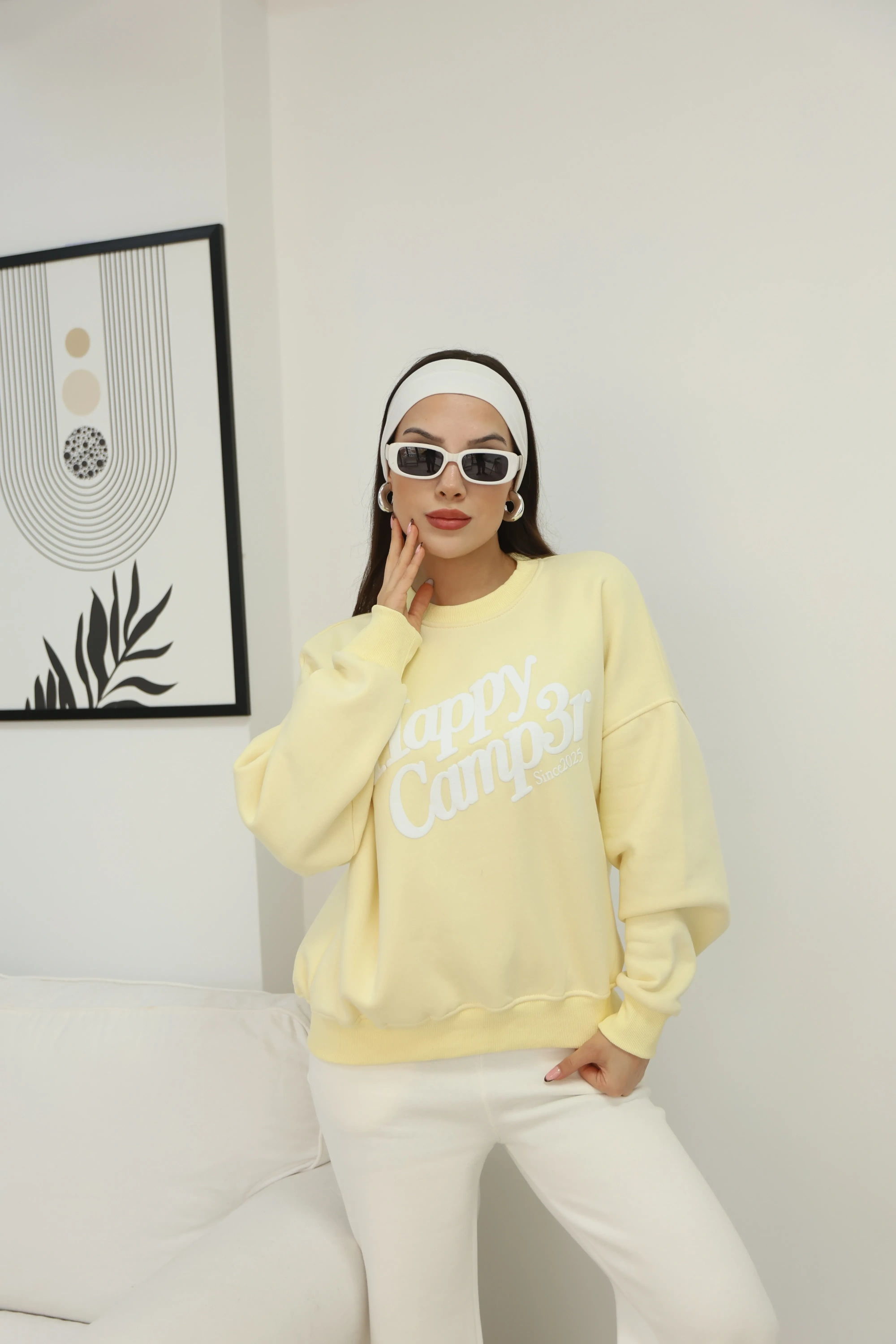 ŞARDONLU YAZI DETAYLI SWEAT-SARI