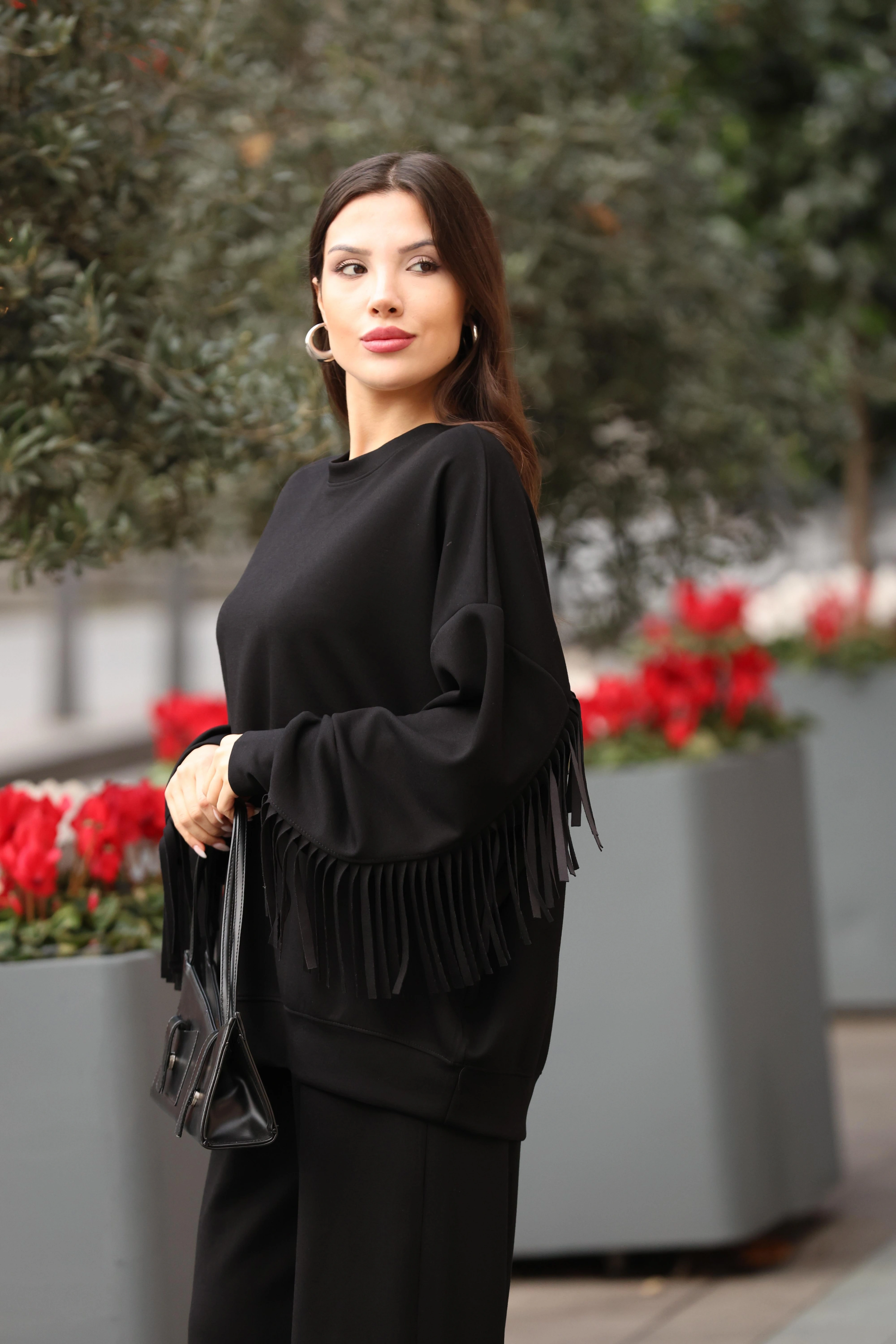 MODAL KUMAŞ SALAŞ EŞOFMAN TAKIM- SİYAH