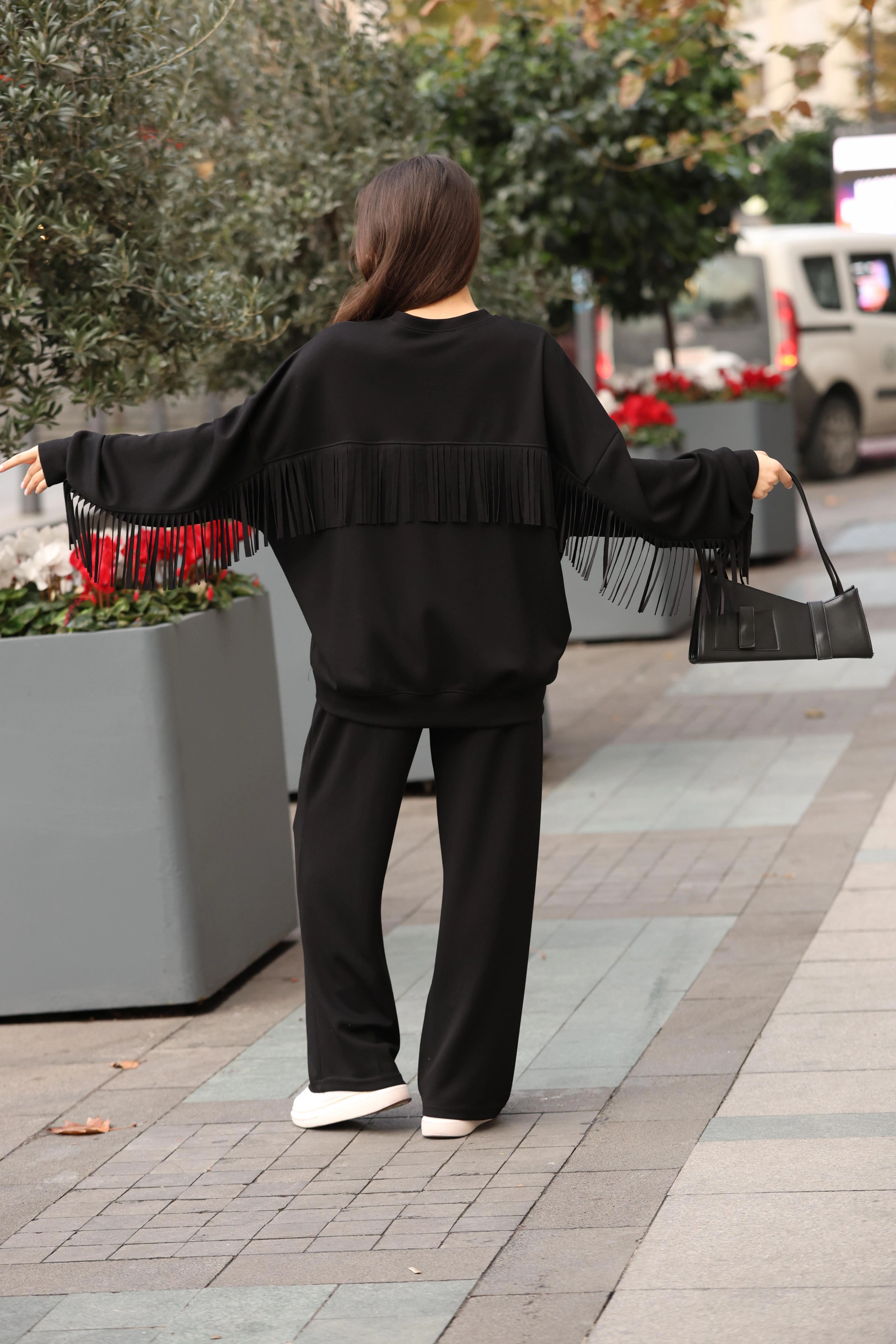 MODAL KUMAŞ SALAŞ EŞOFMAN TAKIM- SİYAH