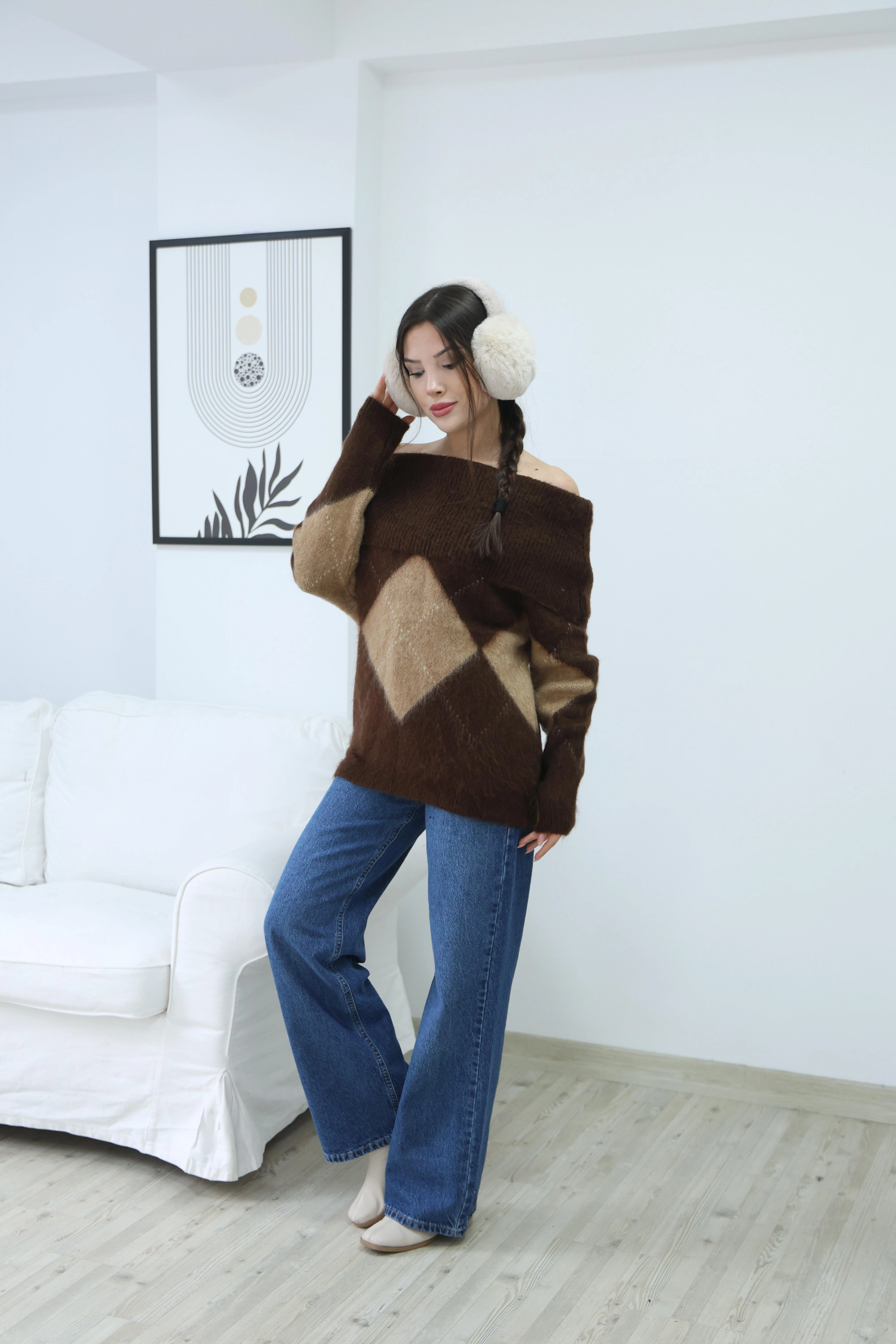 MADONNA YAKA KIRÇILLI BAKLAVA DESEN KAZAK