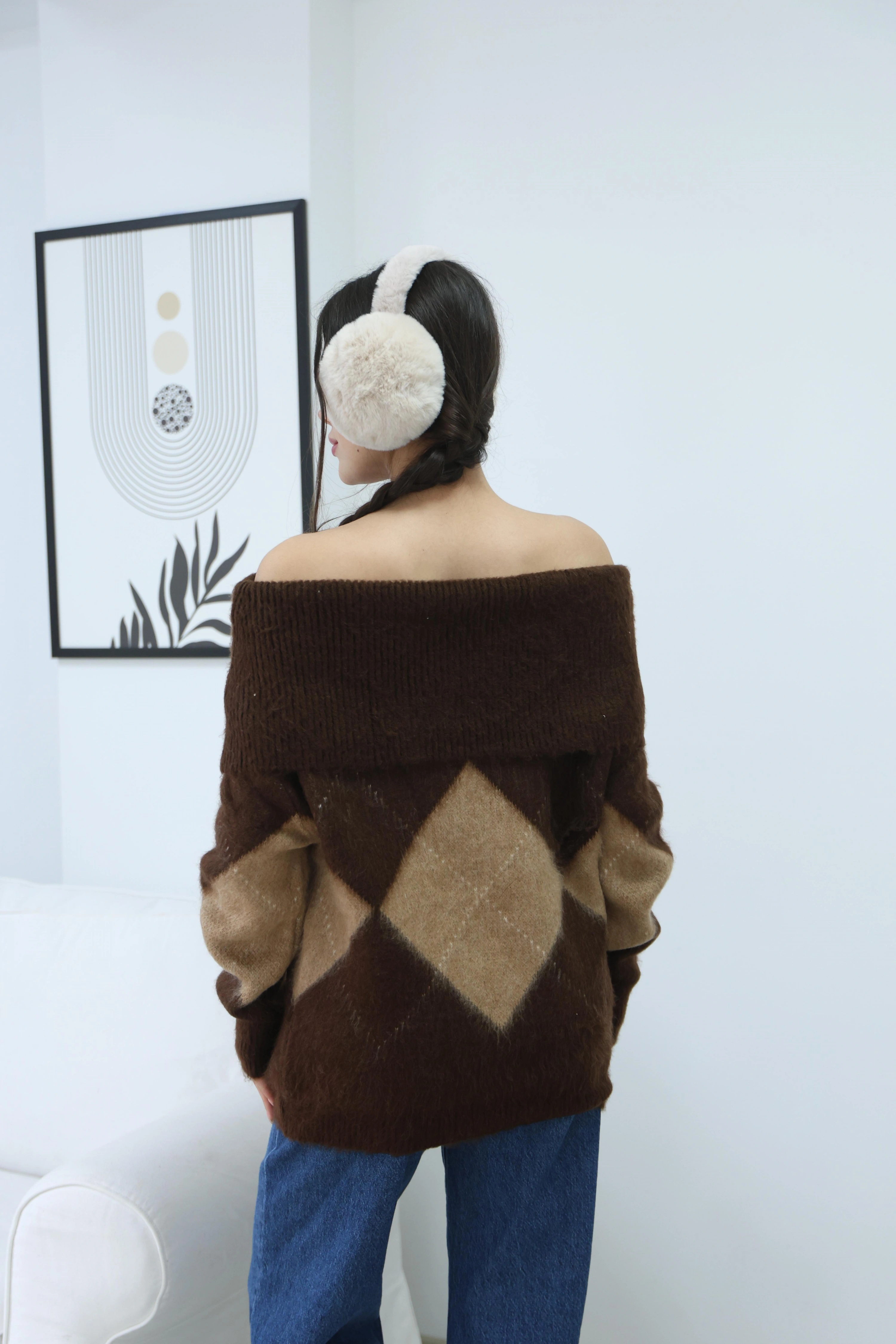 MADONNA YAKA KIRÇILLI BAKLAVA DESEN KAZAK