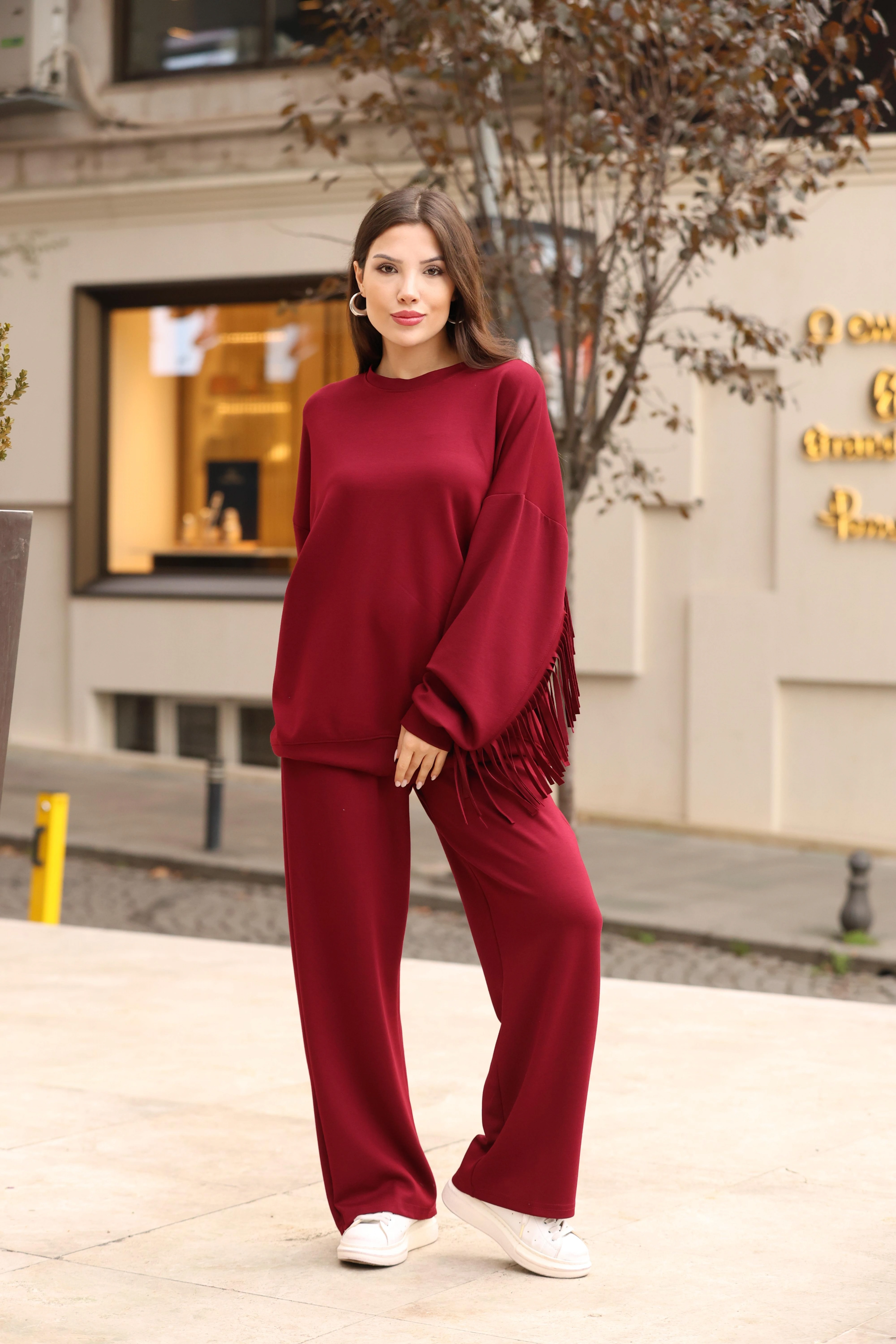 MODAL KUMAŞ SALAŞ EŞOFMAN TAKIM- BORDO