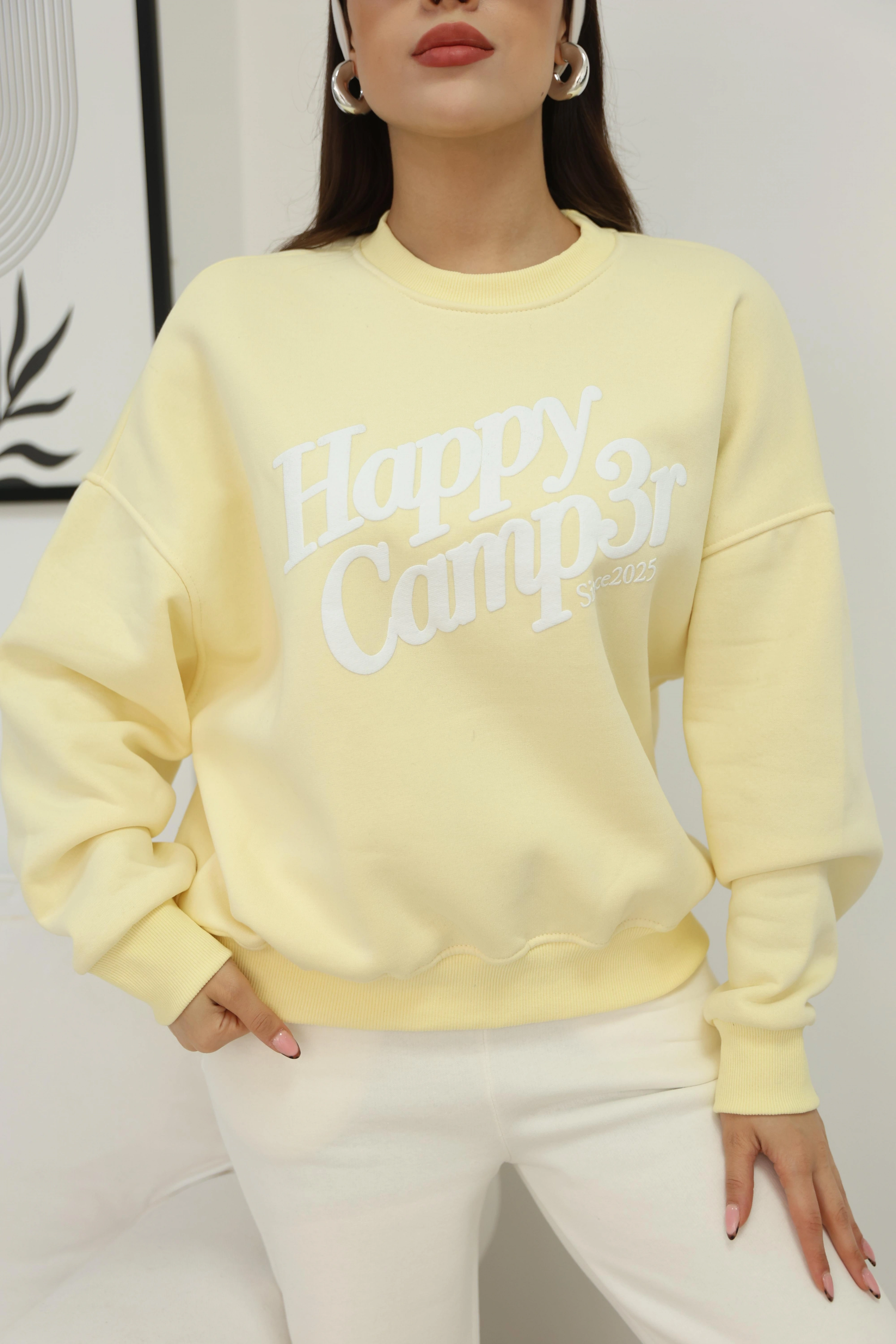 ŞARDONLU YAZI DETAYLI SWEAT-SARI