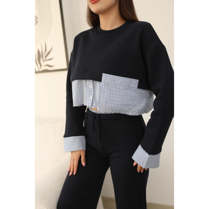 GÖMLEK TASARIM CROP ŞARDONLU TAKIM