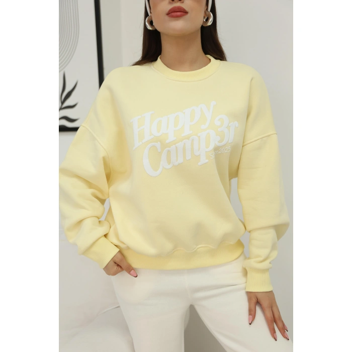 ŞARDONLU YAZI DETAYLI SWEAT-SARI