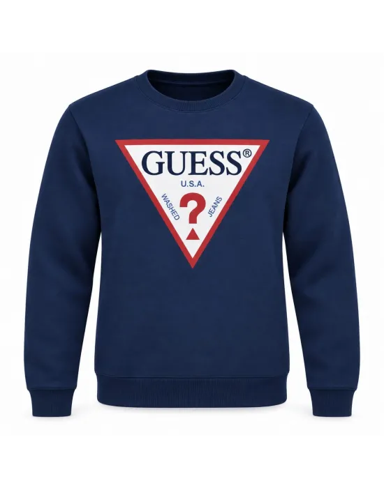 GUESS LACİVERT Sweatshirt