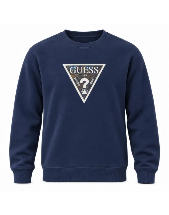 GUESS LACİVERT Sweatshirt