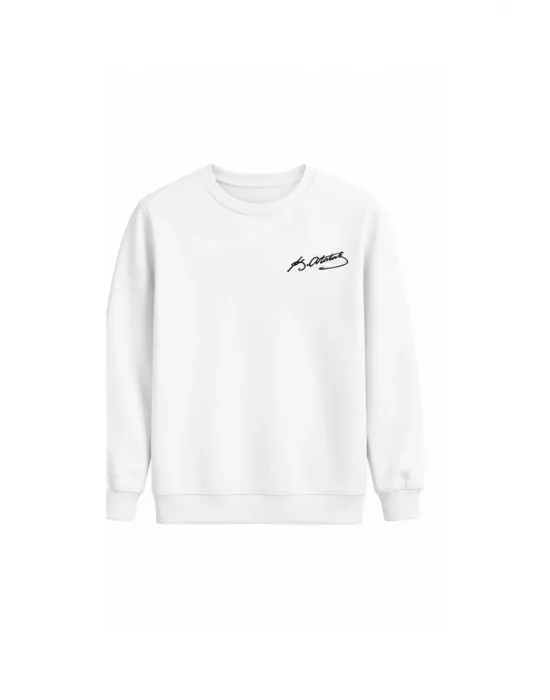 Mezatçı Dayı Atatürk İmzası Baskılı Uzun Kollu Sweatshirt