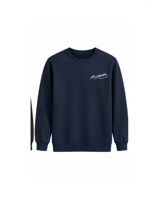 Mezatçı Dayı Atatürk İmzası Baskılı Uzun Kollu Sweatshirt